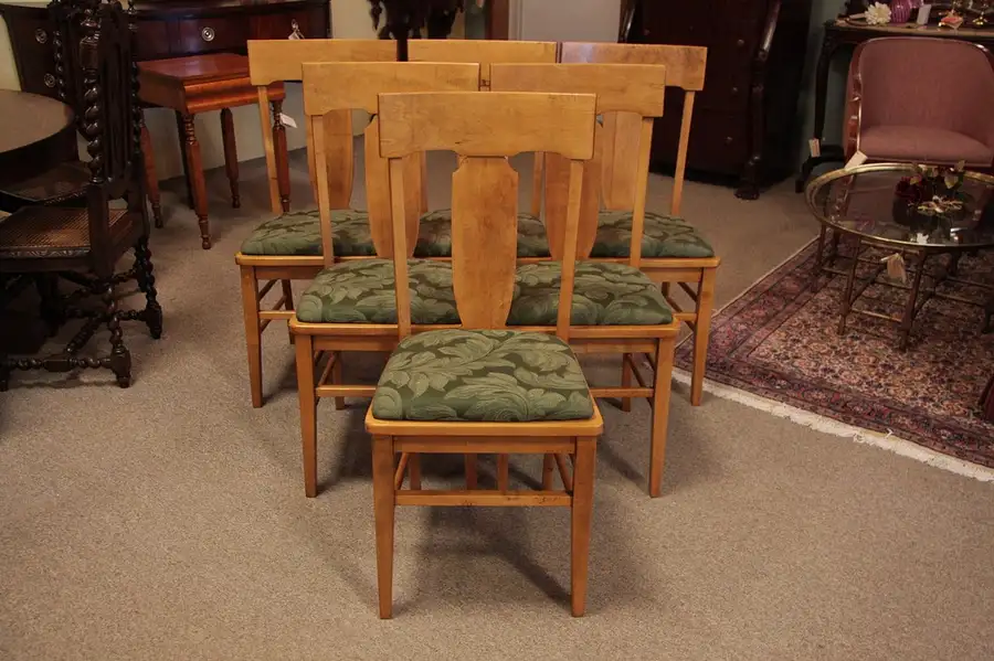 Main image of Set of 6 Antique Maple Dining Chairs
