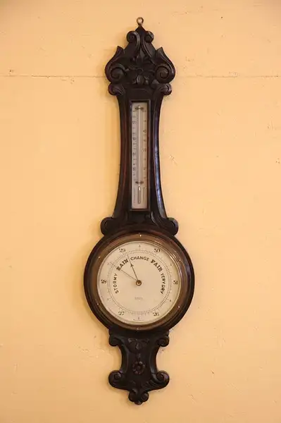 Main image of Nottingham England Antique Oak Barometer