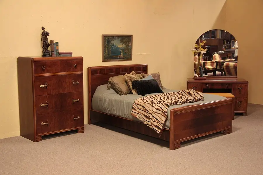 Main image of Art Deco Bedroom Set, Full Size, Bakelite Hardware