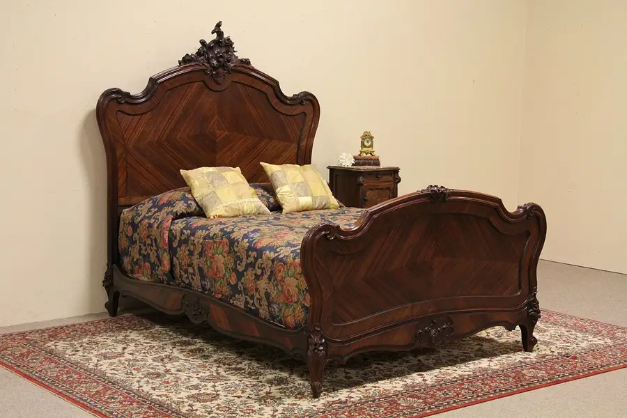 Main image of French Carved Rosewood Antique Bed