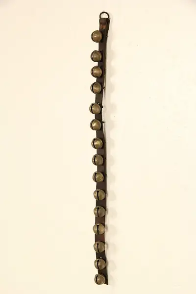 Main image of Jingle Bells 1900 Antique 24" Leather & Brass Sleigh Bells