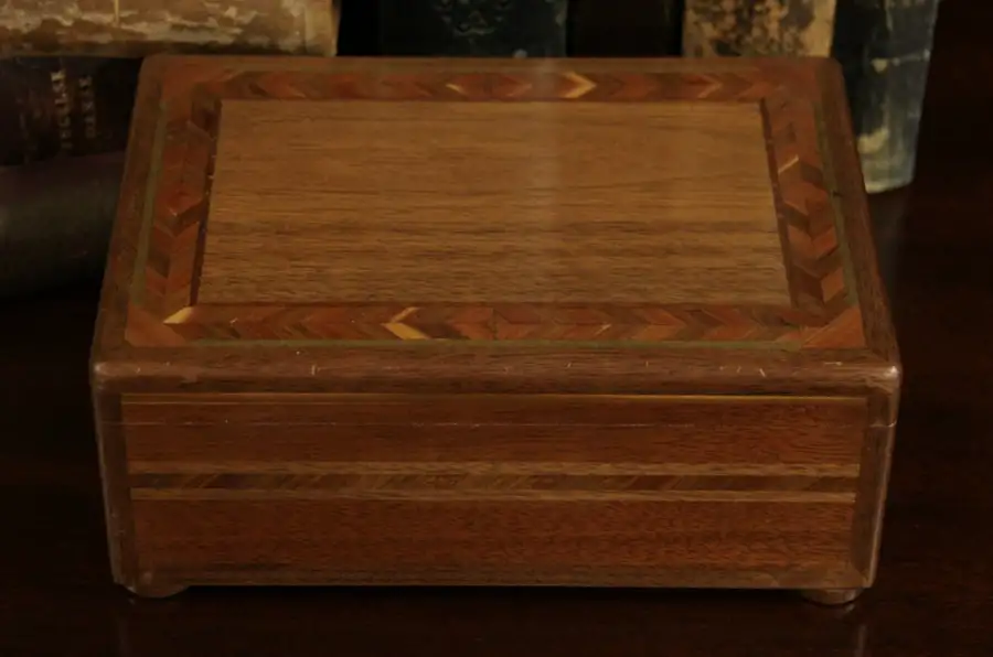 Main image of Marquetry 1920's Antique Jewel Box
