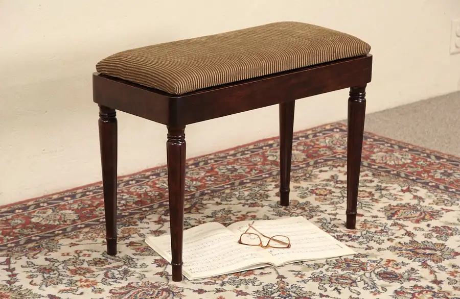 Main image of Piano, Organ or Hall Bench, 1940's Vintage, New Upholstery