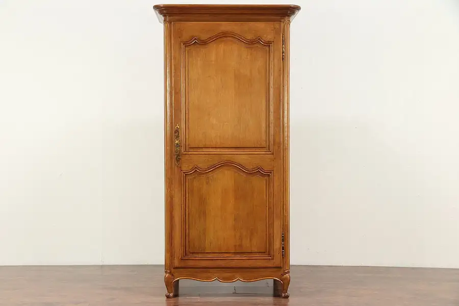 Main image of Country French Carved Oak Antique Armoire, Wardrobe or Closet