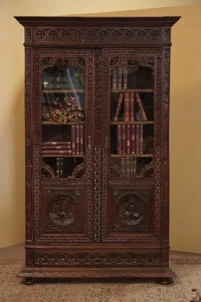 Main image of French Brittany Bookcase, China Cabinet, Glass Doors
