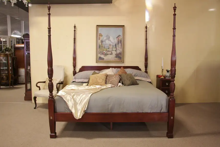 Main image of Ethan Allen 4 Poster Cherry King Size Bed