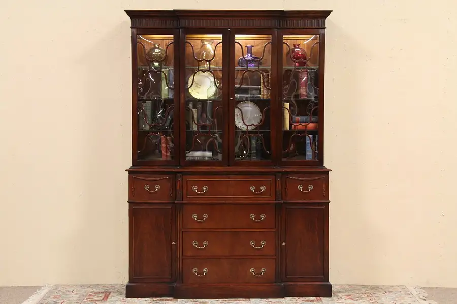 Main image of Saginaw Traditional Breakfront China Cabinet or Bookcase