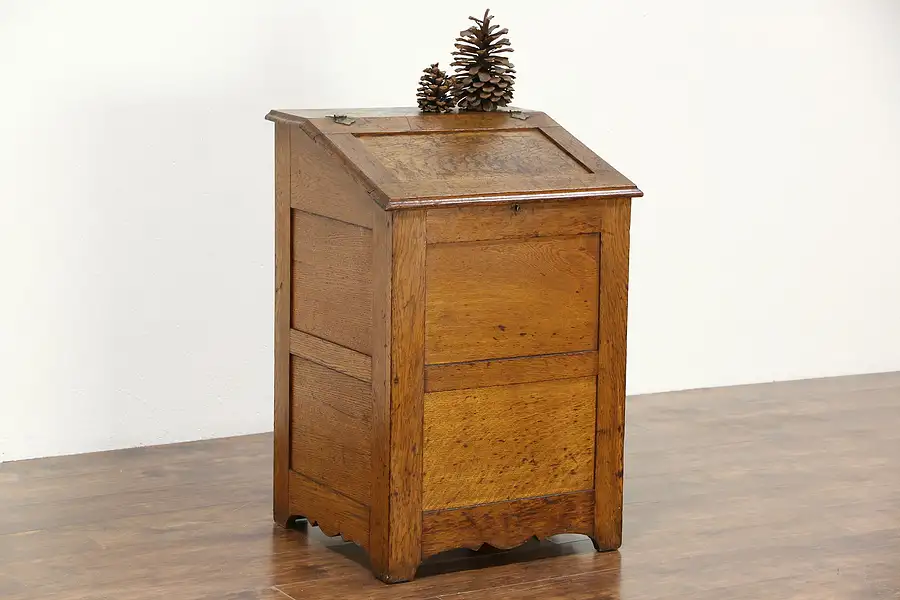 Main image of Oak 1890's Antique Country Primitive Wood Box, Potato or Boot and Mitten Bin
