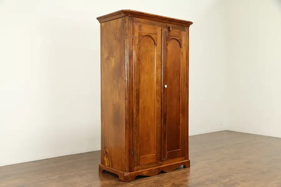 Main image of Country Pine Antique 1850's Primitive Armoire, Wardrobe or Closet