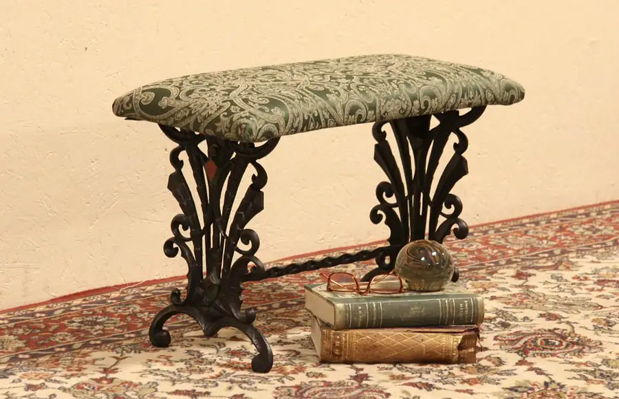 Main image of Art Deco 1920's Antique Cast Iron Bench