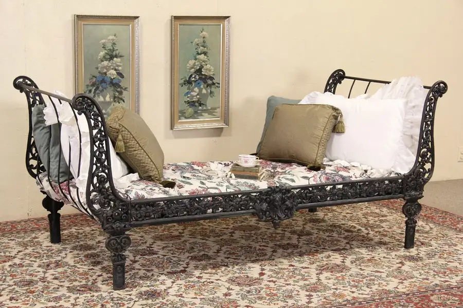 Main image of Cast Iron 1870 Antique New Orleans Day Bed