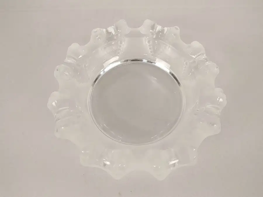 Main image of Lalique France Signed Large Cigar Size Etched Crystal Ashtray