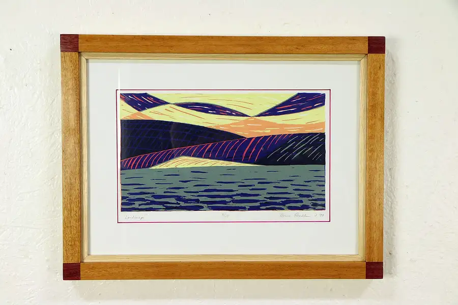 Main image of Kettle Moraine WI Landscape Serigraph, Custom Frame, Signed 1994 Bodden