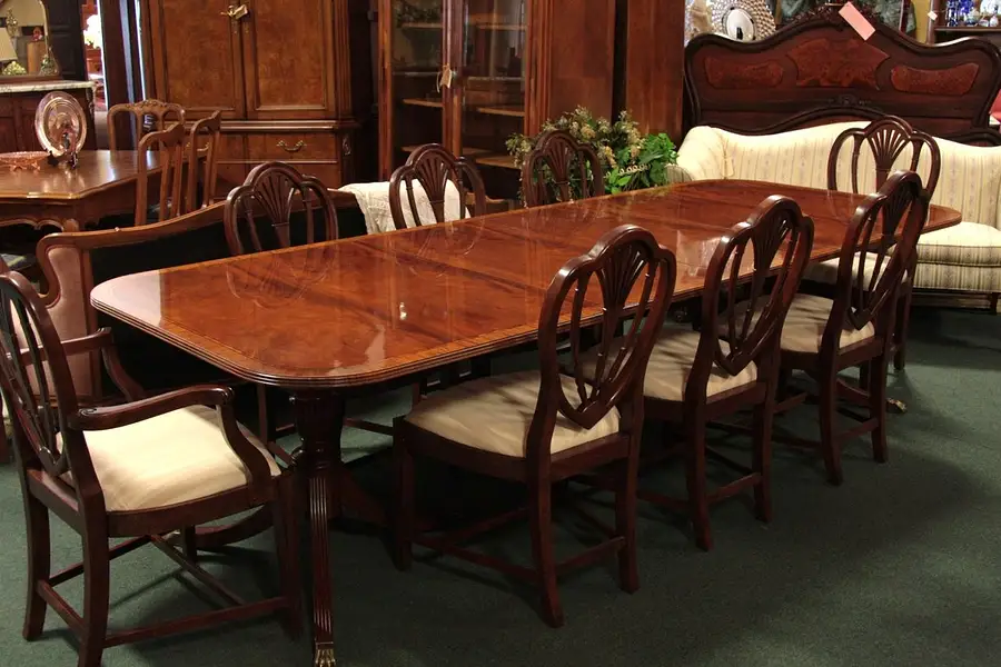 Main image of Traditional Dining Set, 9 1/2' Table, 8 Chairs