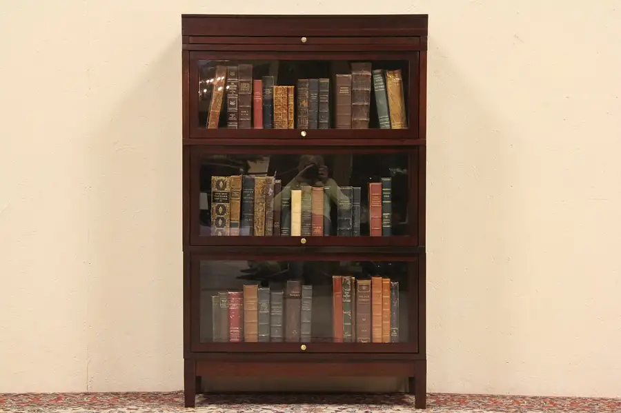 Main image of Hale 3 Stack Walnut Barrister Bookcase C