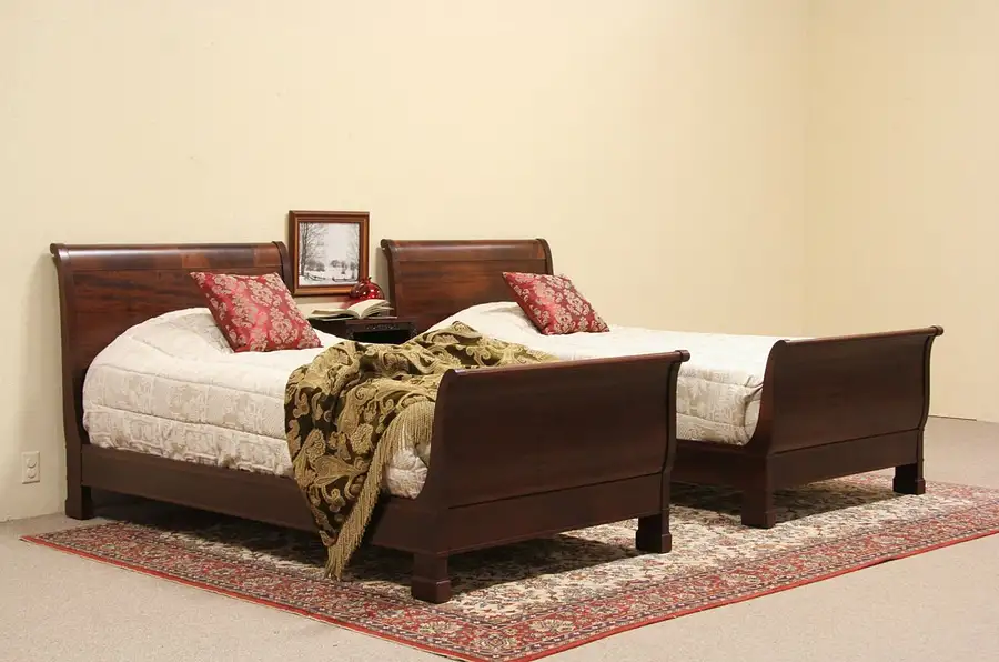 Main image of Pair Twin or Single Size Sleigh Beds