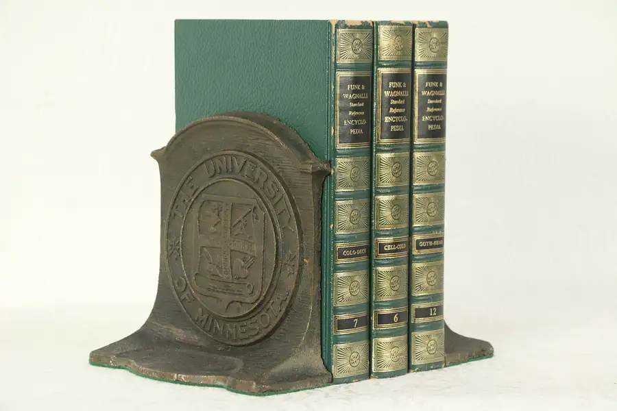 Main image of Pair of Bronze Antique University of Minnesota Bookends