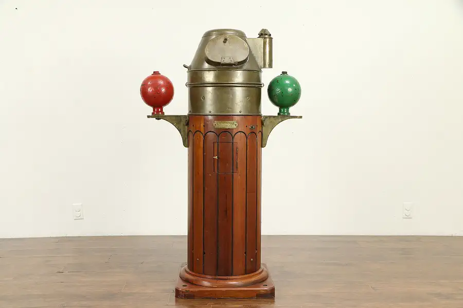 Main image of Antique Nautical Binnacle Ship Compass, Hammar of Goteborg, Sweden