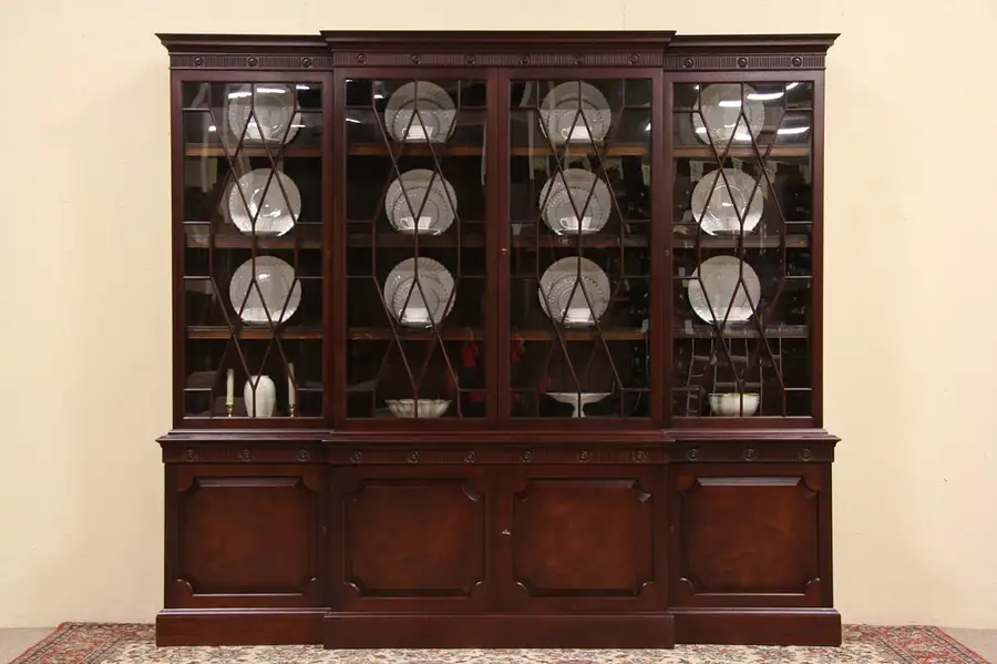 Main image of Baker 8' Breakfront Bookcase, China or Curio Cabinet