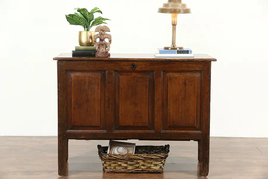 Main image of Country Pine Blanket Chest, Trunk, Console or Sofa Table, Scotland 1870 Antique