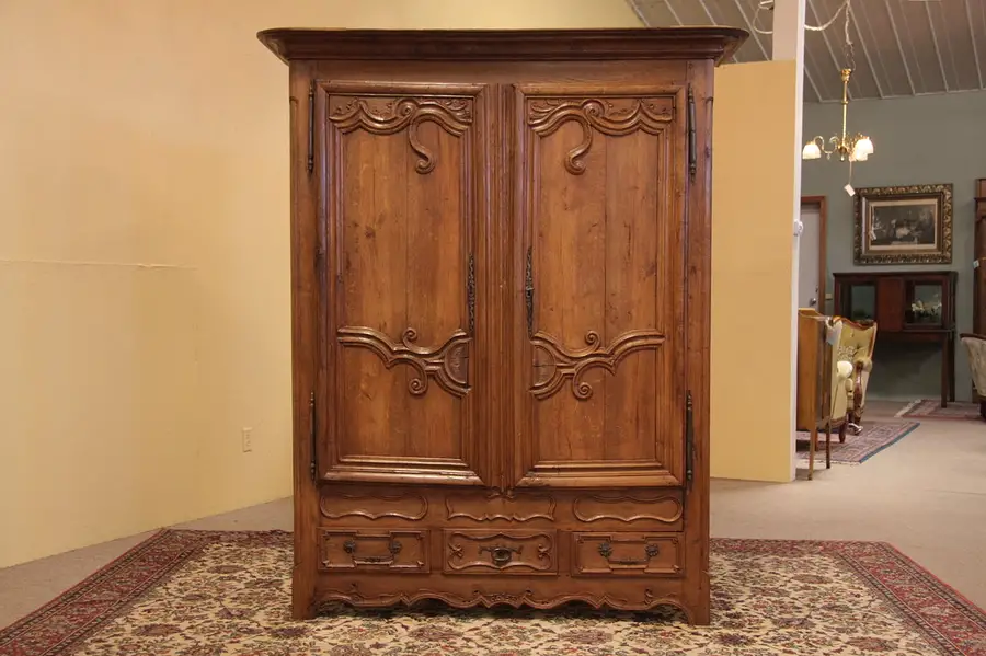 Main image of French Country or Provincial 1790 Carved Armoire