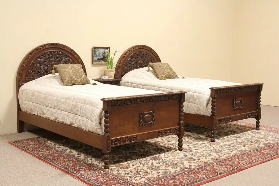 Main image of Spanish Colonial Pair of Twin Single Beds
