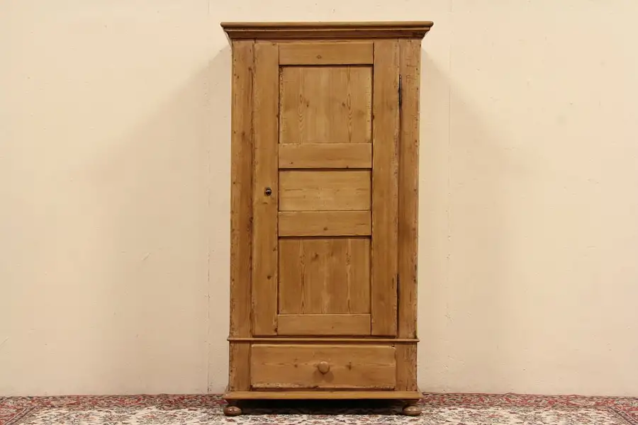 Main image of Country Pine 1870 Antique Austrian Bohemian Armoire