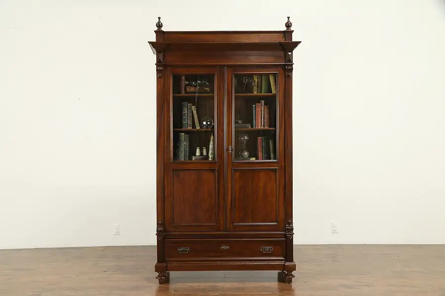 Main image of Classical Mahogany Antique Austrian China Display Cabinet or Bookcase