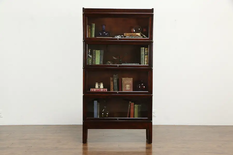 Main image of Lawyer 4 Stack Antique Craftsman Bookcase Globe Wernicke