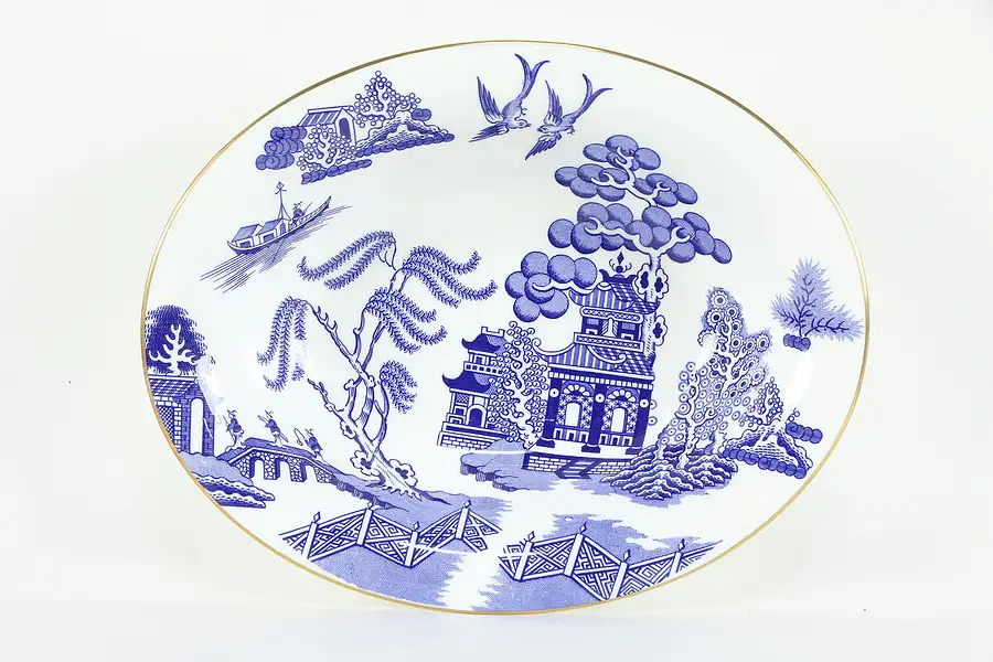 Main image of Coalport Blue Willow English Oval 10" Vegetable Bowl