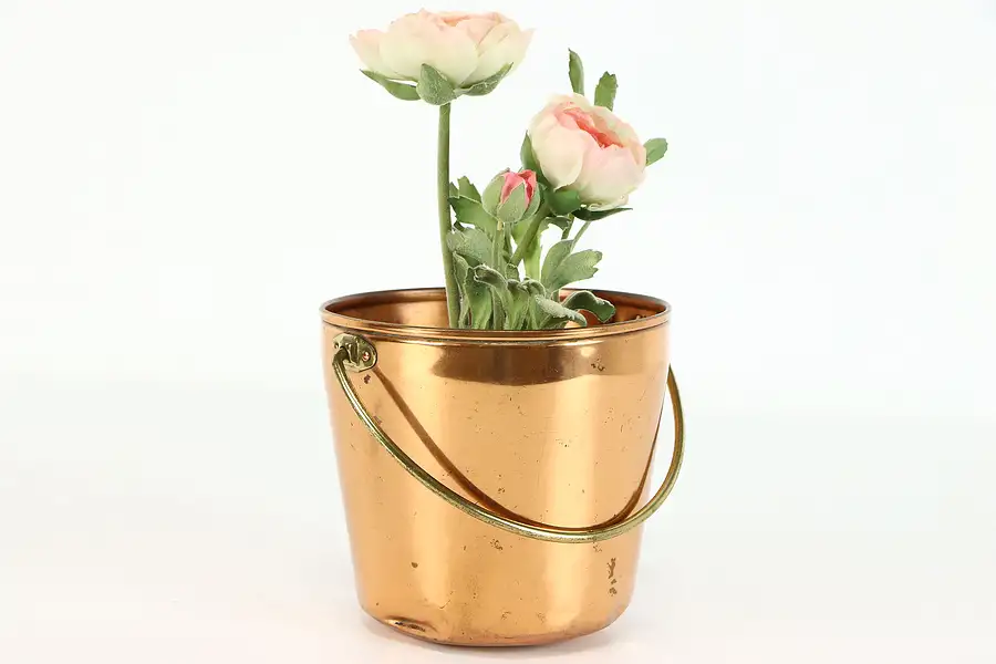 Main image of Farmhouse Copper Antique Bucket, Small Pot or Planter