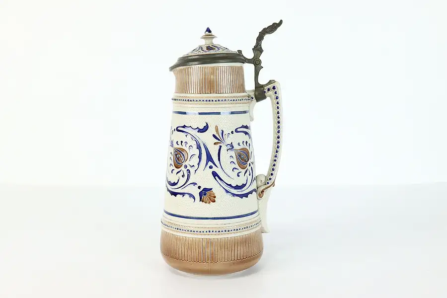 Main image of German Antique Stoneware Stein or Large Beer Mug, Villeroy & Boch