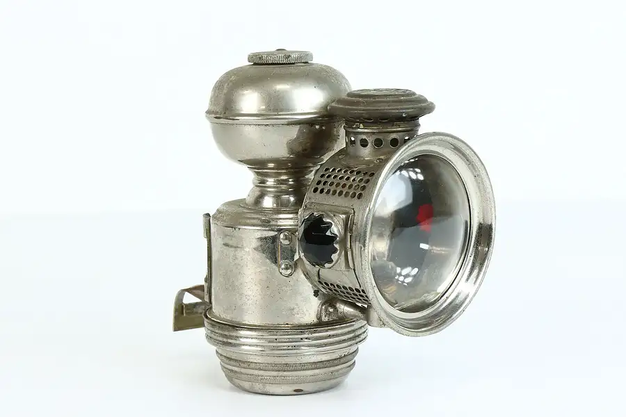 Main image of Victorian Antique Salvage Bicycle Light Oil Lantern, Matthews & Willard