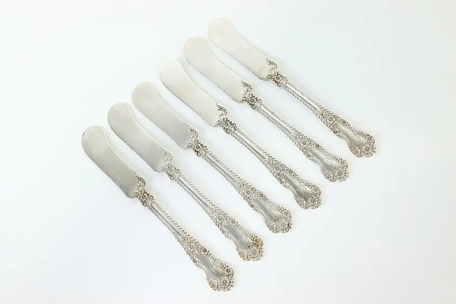 Main image of Set of 6 Sterling Silver Buttercup Butter or Cheese Knives Gorham, Mono