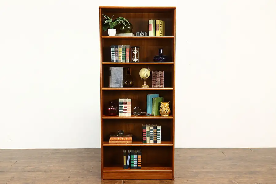 Main image of Midcentury Modern Vintage Danish Teak Bookcase, Display Cabinet