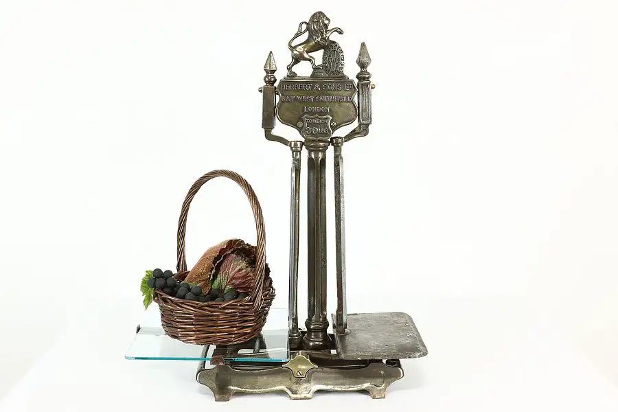 Main image of Brass Balance Scale Antique English Industrial Salvage, Herbert of London
