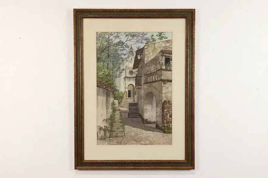 Main image of Cathedral & Garden Vintage Original Watercolor, Kelly 39"
