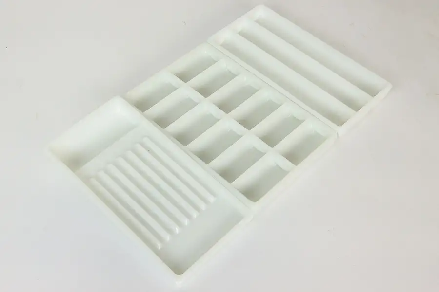 Main image of Set of Three Antique Milk Glass Dental Trays