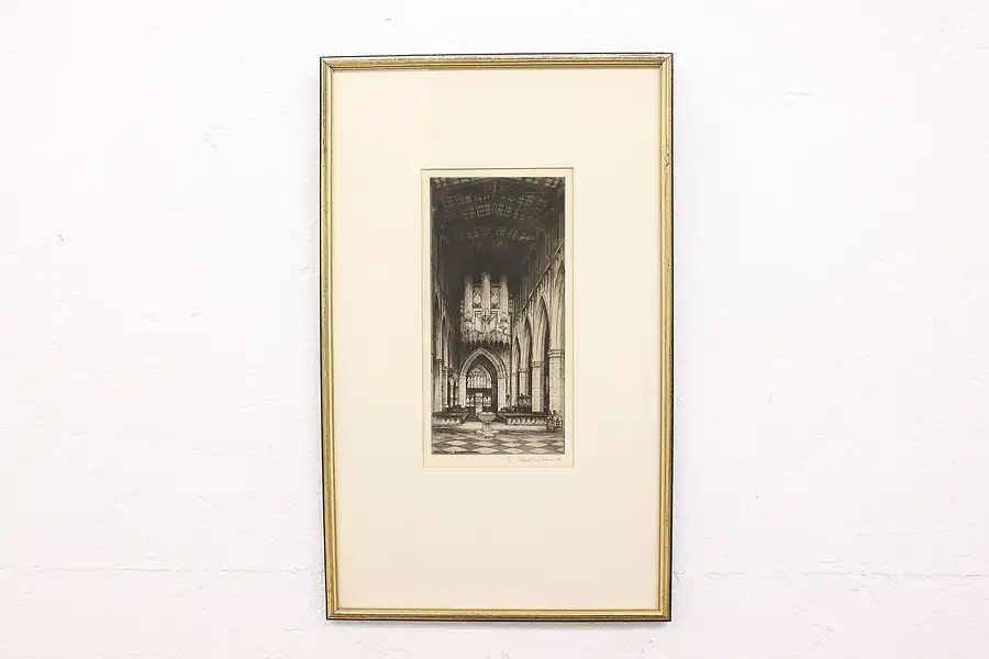 Main image of Holy Trinity Church Canterbury Antique Original Etching, Sharland 21"
