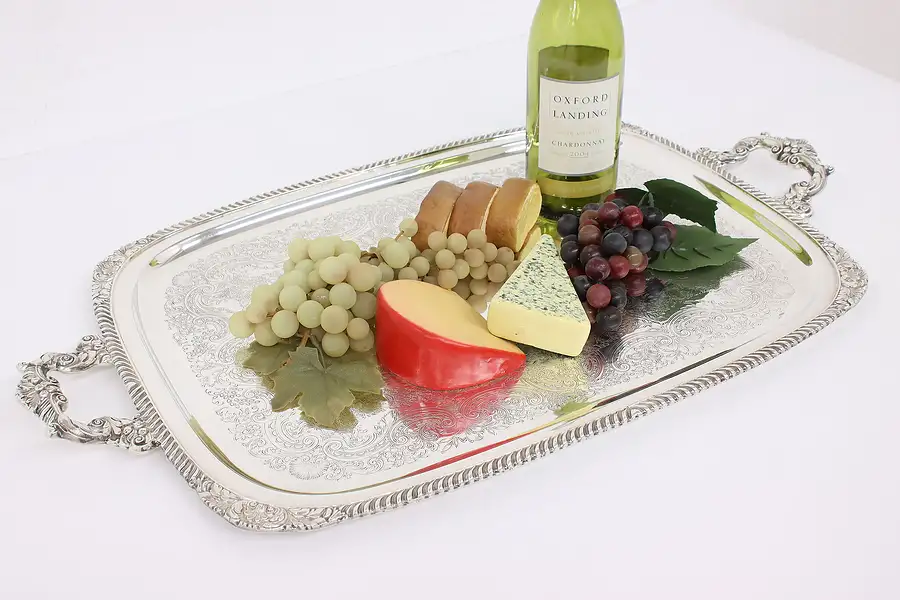 Main image of Silverplate Antique Butler or Buffet Serving Tray, Webster Wilcox Int