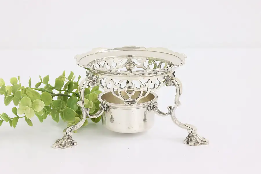 Main image of English Georgian 1817 Antique Sterling Silver Serving Stand & Warmer