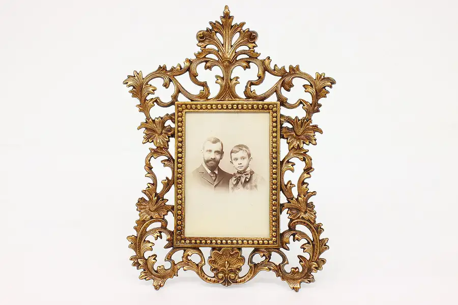 Main image of Victorian Antique Ornate Tabletop Easel Picture Frame