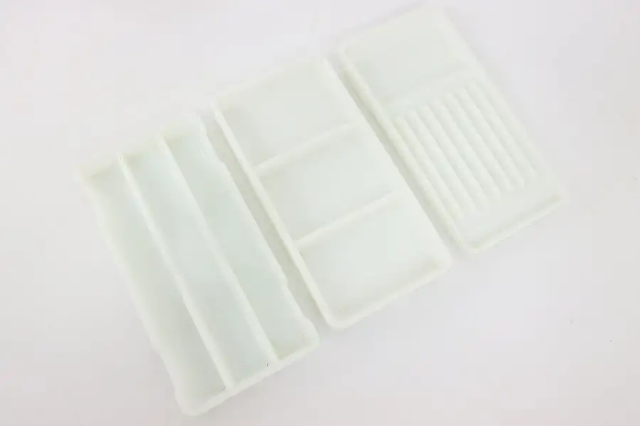 Main image of Set of 3 Dentist Antique Milk Glass Dental Trays, Two Rivers WI