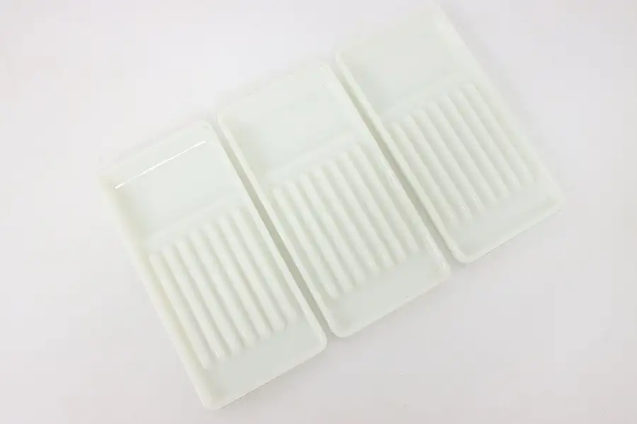Main image of Set of 3 Dentist Antique Milk Glass Dental Trays, Two Rivers WI