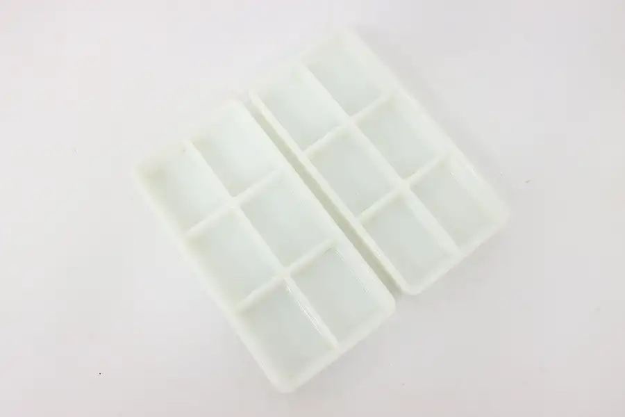 Main image of Pair of Dentist Antique Milk Glass Dental Trays, Two Rivers WI