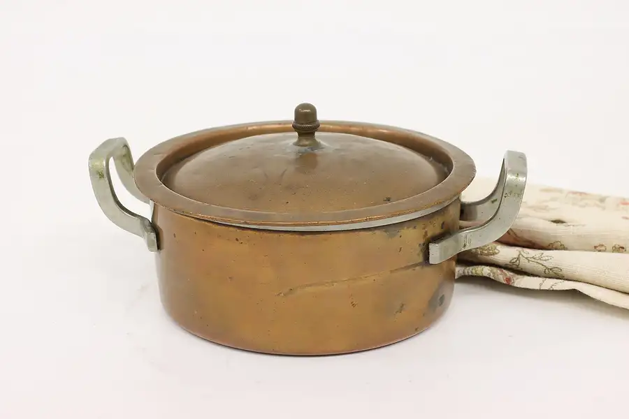 Main image of Farmhouse Antique German Copper & Nickel Pot or Kettle, F. W. & J
