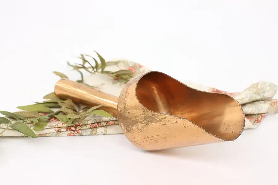 Main image of Farmhouse Kitchen Antique Copper Flour or Grain Scoop