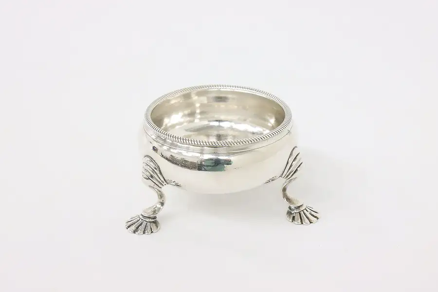 Main image of English Victorian or Georgian Antique Sterling Silver Salt Cellar
