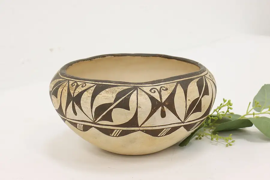 Main image of Native American Antique Acoma Pueblo Pottery Chili Bowl