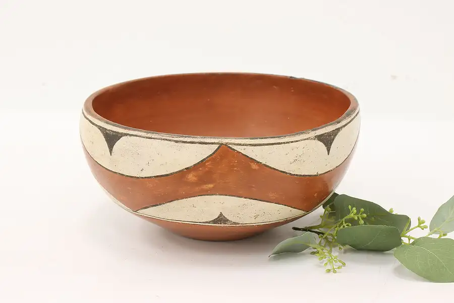 Main image of Native American Antique Acoma Pueblo Pottery Large Chili Bowl